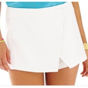 White Textured Skort